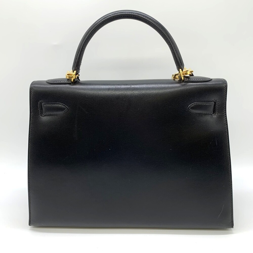 HERMES Kelly 32 Handbag, Sellier stitching, ○Y stamp, Box calf leather, Black... - Picture 4 of 12